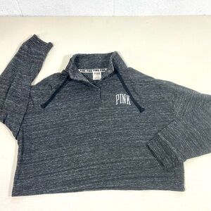 “PINK” grey patterned sweater with logo on front and back​​​​​​​​​​​​​​​​